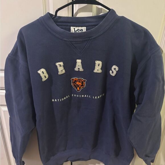 Lee Men's Navy Bears Crewneck Sweater vintage size L EUC - Picture 2 of 4